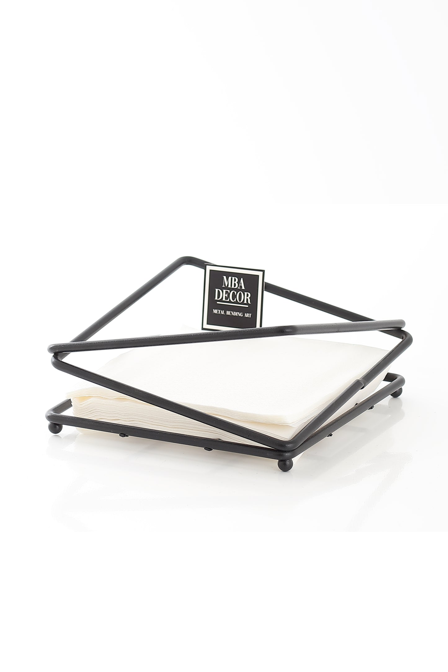 Support Șervețele Metalic Negru pentru Masă – Design Modern Premium
