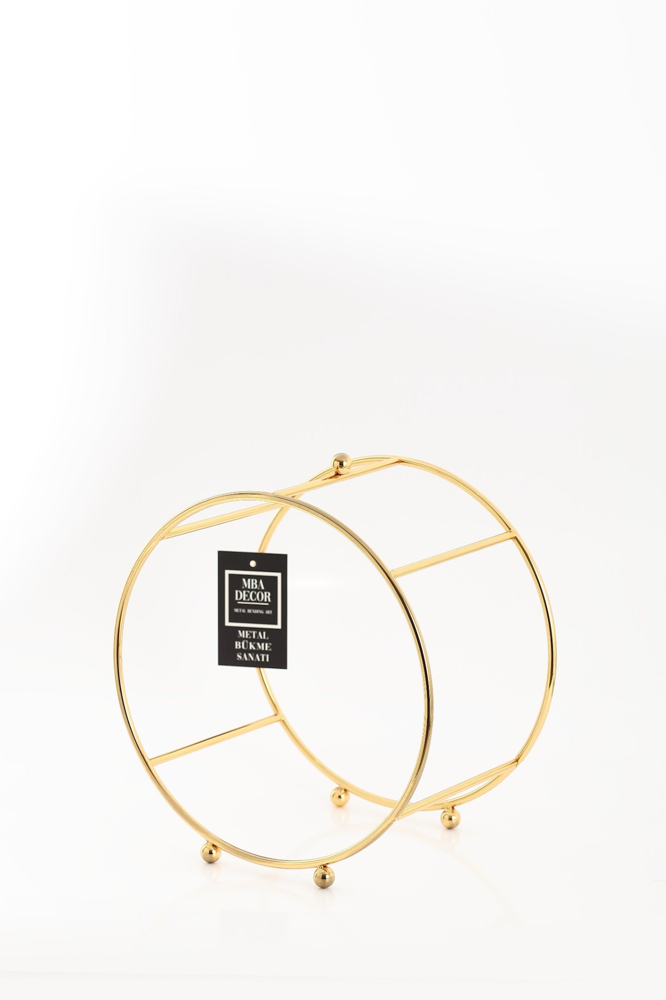 Suport Etajat Rotund Premium pentru Candy Bar, Metal Auriu și Oglindă Neagră, 30x26cm – MBA Decor
