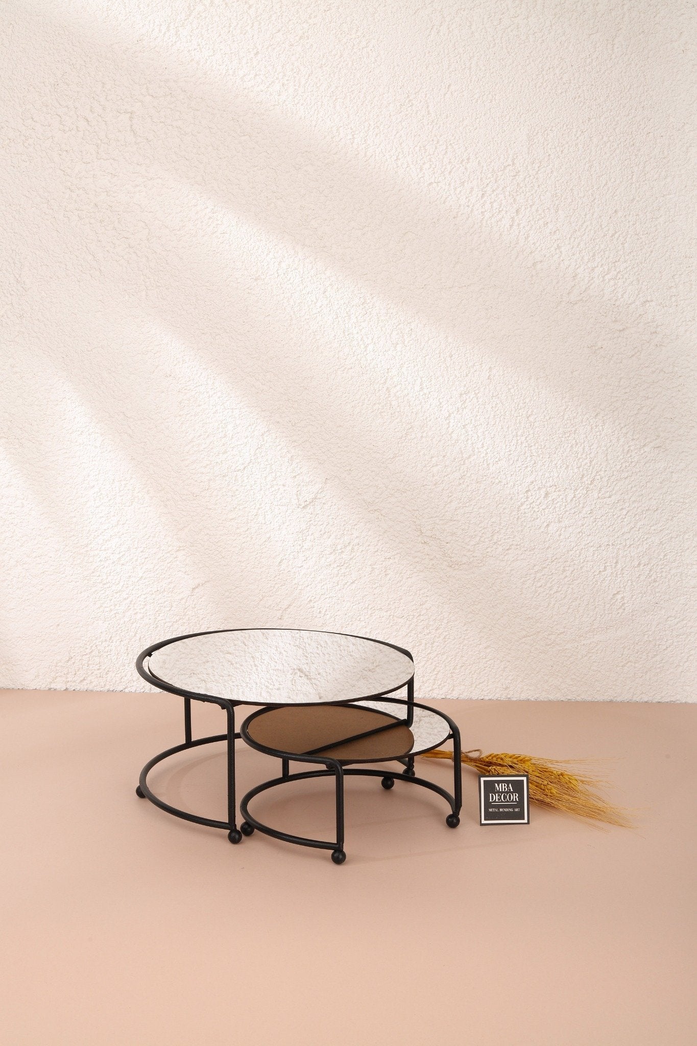 Set 2 Platouri Etajate Candy Bar, Model Zigon, Metal Negru și Plexiglas, 24-20 cm – MBA Decor