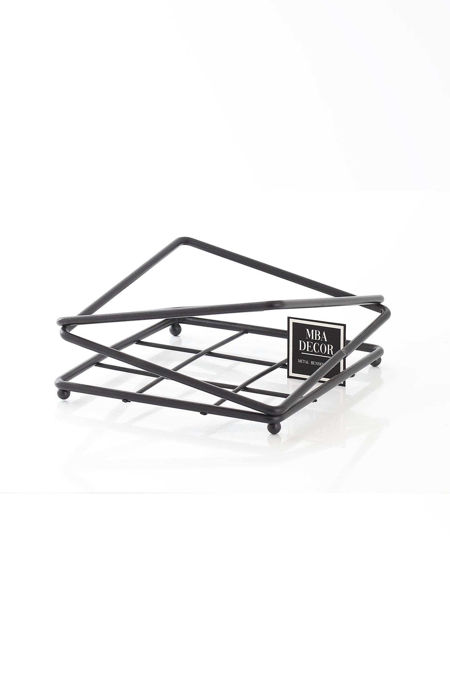 Support Șervețele Metalic Negru pentru Masă – Design Modern Premium
